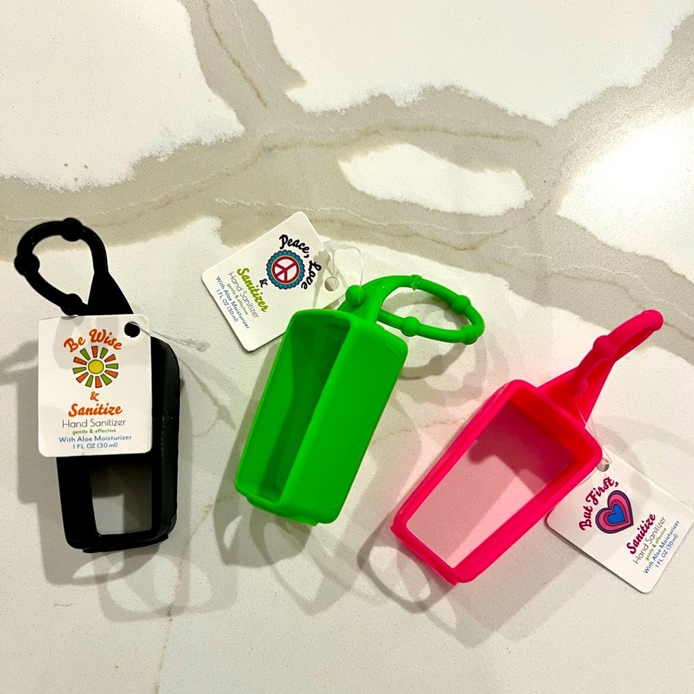 Hand Sanitizer Silicone Case 3 piece - Pink, Green, Black